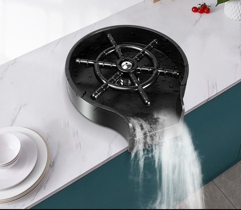 Dụng Cụ Rửa Ly Gắn Chậu Rửa Chén Inox kết hợp nhựa ABS