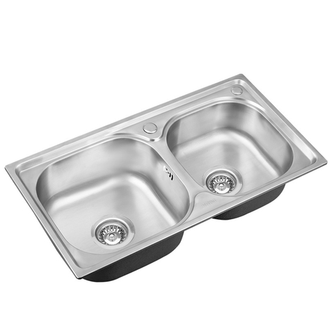 CHẬU RỬA CHÉN 2 HỘC ÉP INOX 304 LANKA