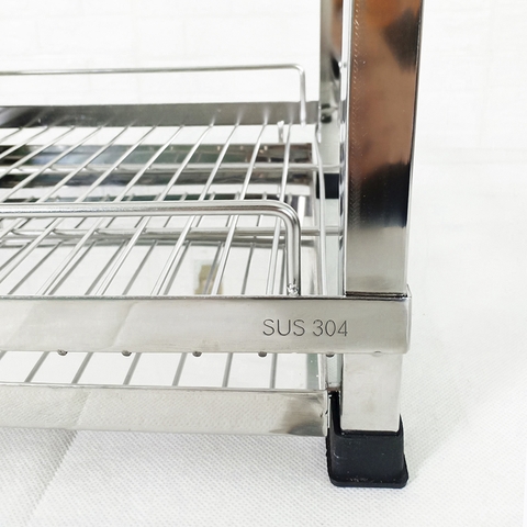 Kệ úp chén bát 2 tầng inox 304 mã KC01