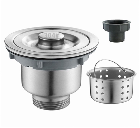 Bầu xả chậu rửa chén inox 304 và nhựa ABS D140