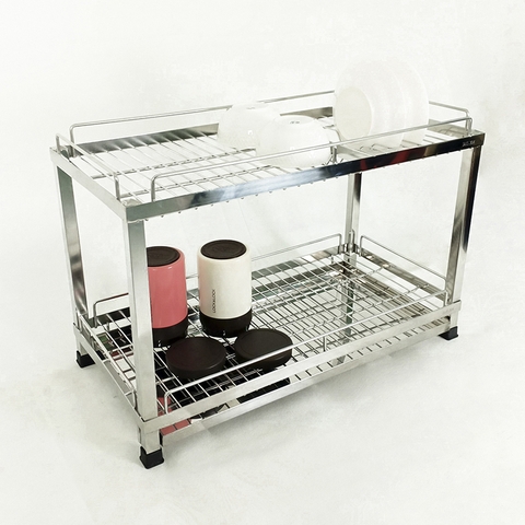 Kệ úp chén bát 2 tầng inox 304 mã KC01