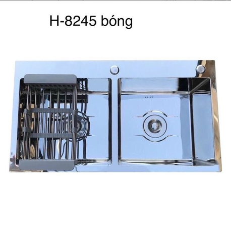 CHẬU RỬA CHÉN 2 HỘC INOX 201 SÁNG BÓNG 8245DT LANKA