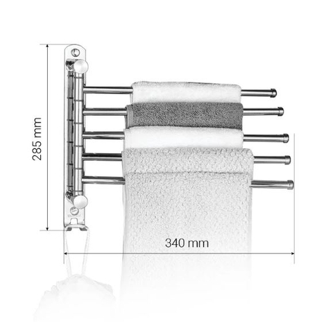 Kệ treo khăn Inox 304 cao cấp MK50 - Thanh treo khăn nhà tắm đa năng xoay 180 độ