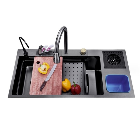 Chậu Rửa Chén 1 Hộc Lớn Inox 304 Phủ Nano 8846DT LANKA