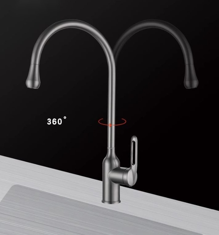 Vòi rửa chén nóng lạnh sơn tỉnh điện màu xám VRCNL18