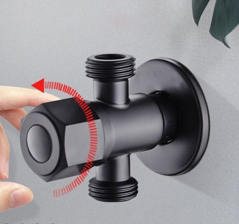 VAN T CHIA NƯỚC INOX 304 SƠN TỈNH ĐIỆN MÀU ĐEN