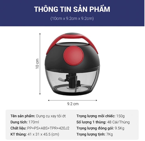 Dụng cụ xay tỏi ớt Dozzi DZA368R
