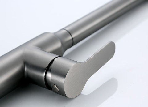 Vòi rửa chén lạnh dây rút Inox 304 sơn tỉnh điện màu xám LANKA