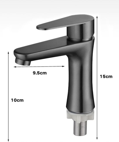 Vòi Lavabo lạnh inox 304 sơn tỉnh điện màu xám LANKA mã LBL16