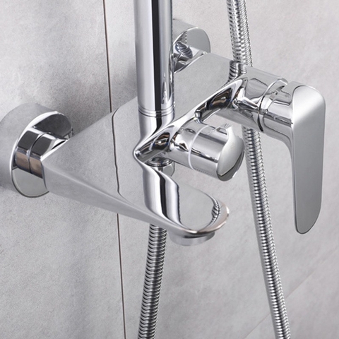 Vòi sen tắm đứng nóng lạnh đồng thau mạ crome 5 lớp cao cấp LANKA mã SC17