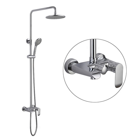 Vòi sen tắm đứng nóng lạnh đồng thau mạ crome 5 lớp cao cấp LANKA mã SC17