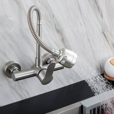 Vòi Rửa Chén Nóng Lạnh Âm Tường INOX 304 LANKA VRCNL28