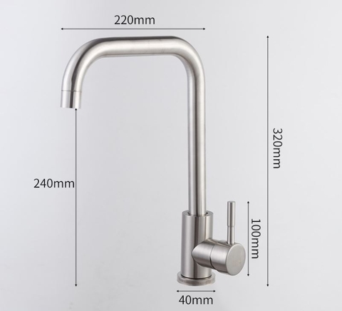 Vòi Rửa Chén Nóng Lạnh INOX 301 LANKA VRCNL26