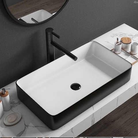 LAVABO SỨ ĐẶT BÀN HÌNH CHỮ NHẬT LANKA MÃ LB15