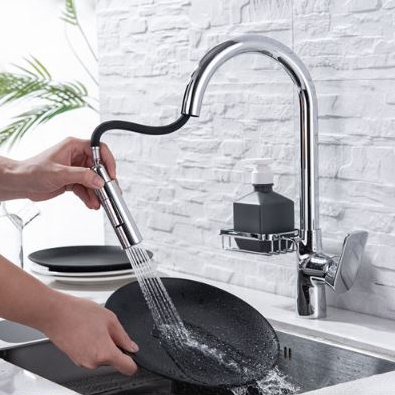 Vòi Rửa Chén Rút Dây Đồng Thau Mạ Crome LANKA VRCNL30