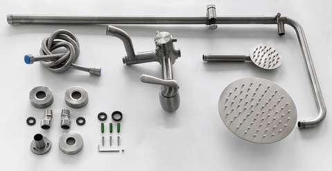 Vòi sen tắm đứng tròn inox 304 loại dày, vòi sen tăng áp LANKA mã SC26