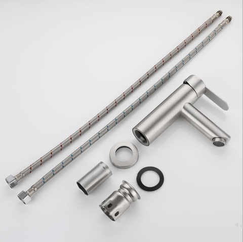 Vòi Lavabo Nóng Lạnh Mẫu Tròn Inox 304 mờ LANKA