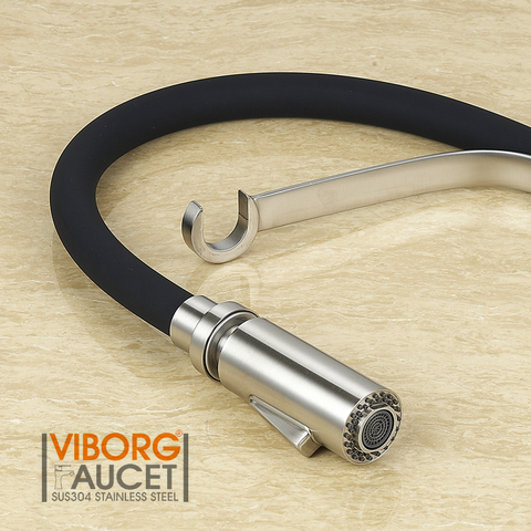 Vòi Rửa Chén Nóng Lạnh Thân Mềm Inox 304 Mờ Lanka VRCNL13