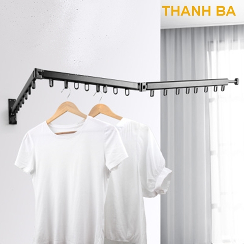 Giá móc phơi quần áo NHÔM_ THANH BA_ PHỦ NANO ĐEN_TRẮNG