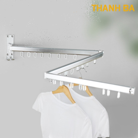 Giá móc phơi quần áo NHÔM_ THANH BA_ PHỦ NANO ĐEN_TRẮNG