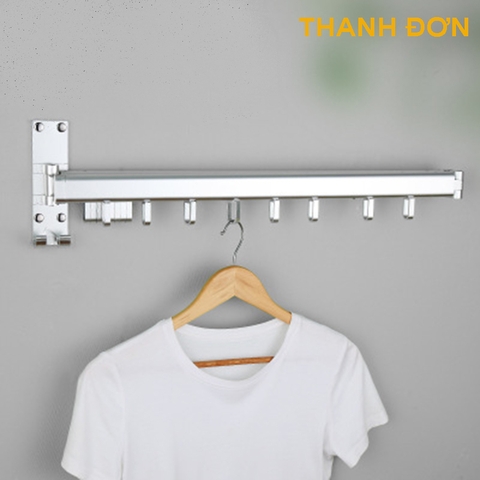 Giá móc phơi quần áo NHÔM_ THANH ĐƠN_ PHỦ NANO ĐEN_TRẮNG