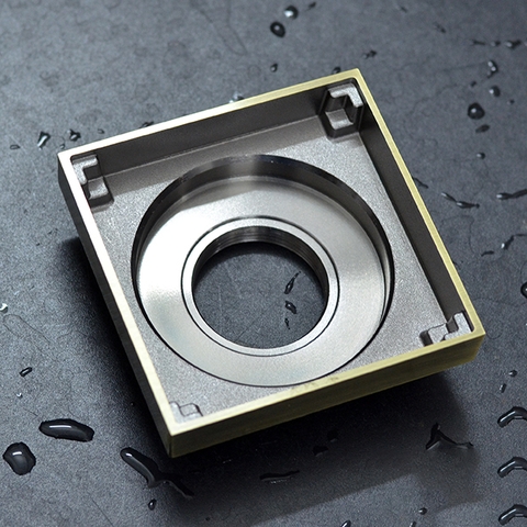 Phểu thoát nước sàn toilet mặt vuông màu vàng TS08