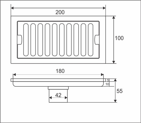 Phiễu Thoát Sàn Dài Chống Hôi INOX 304 Mạ Vàng và Xám PT08