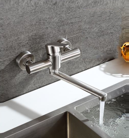 Vòi Rửa Chén Nóng Lạnh Âm Tường INOX 304 LANKA VRC01