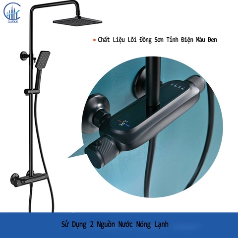 Sen Cây Chỉnh Nhiệt Màu Đen Mưa Thác Nước LANK SC22