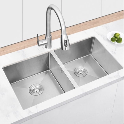 Chậu Rửa Chén 2 HỘC INOX 304 Âm Bàn LOẠI Dày LANKA-8346DT
