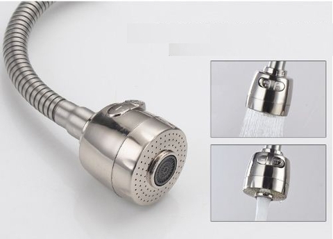 Đầu gắn vòi rửa chén kèm dây inox LANKA xoay 360 độ tiện dụng