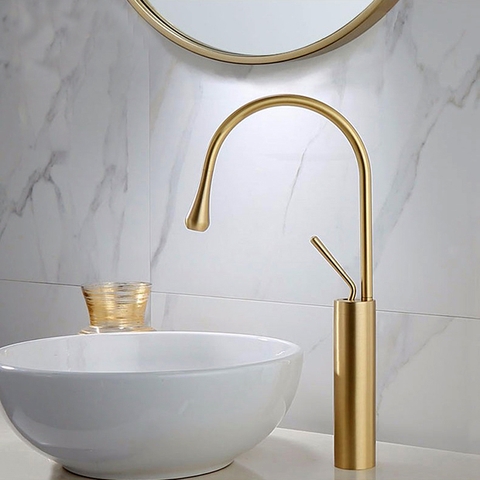 Vòi Lavabo Nóng Lạnh Sơn Tĩnh Điện Vàng LANKA LB22