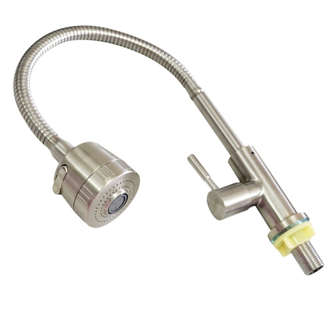 VÒI RỬA CHÉN LÒ XO BẺ, XOAY INOX 304 MỜ LANKA VRCL02