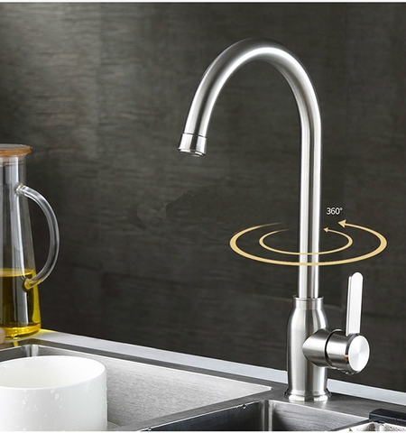 Vòi Rửa Chén Nóng Lạnh Inox 304 Mờ Lanka VRCNL11