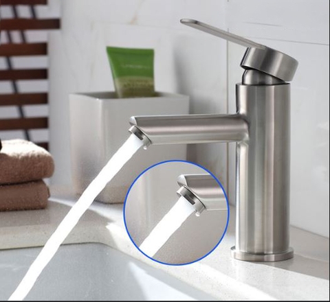Vòi Lavabo Nóng Lạnh Mẫu Tròn Inox 304 mờ LANKA