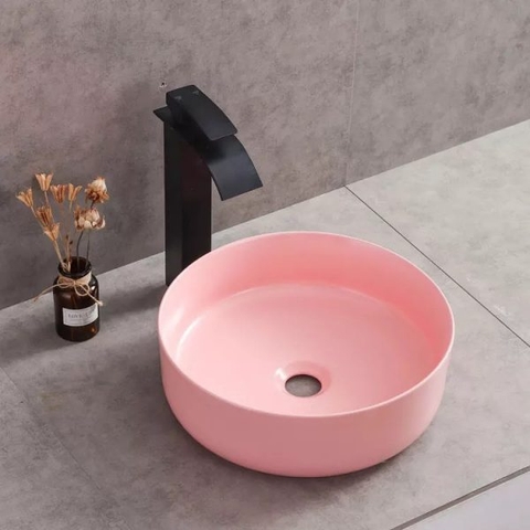 Chậu Lavabo Đặt Bàn Tròn Hồng LANKA LB39