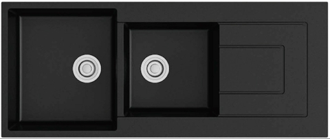 Chậu Rửa Chén Đá 2 Ngăn Có Cánh Đen 11650DT