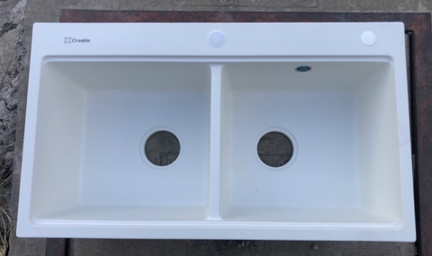 Chậu Rửa Chén Đá Trắng 2 Hộc Australia G-T8046