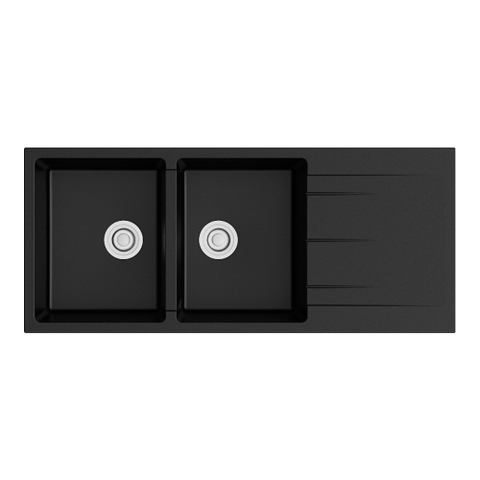 Chậu Rửa Chén Đá 2 Hộc 1 Cánh Australia T11650-L01 Đen