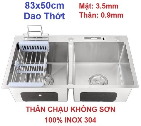 Chậu rửa chén inox 304 100% _ Không sơn _ Loại 1 ( 8350DT )