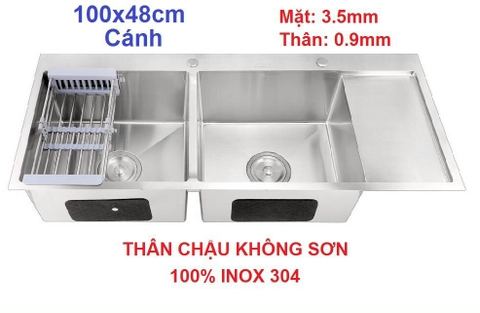 CHẬU RỬA CHÉN INOX 304 KHÔNG SƠN 1 CÁNH CHỜ