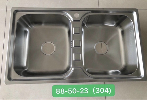Chậu Rửa Chén Ép 2 Hộc Inox 304 Lanka 8850DT