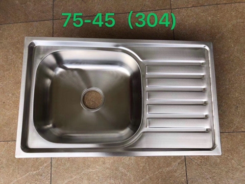 Chậu Rửa Chén Ép 1 Hộc Có Cánh Inox 201 LANKA