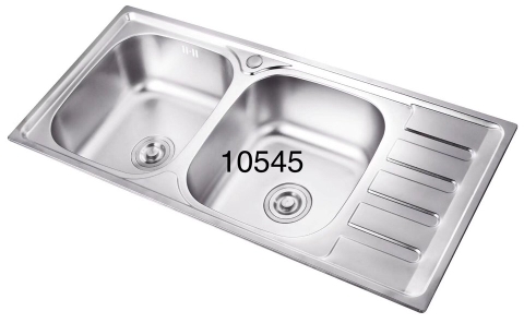 Chậu Rửa Chén Ép 2 Hộc Có Cánh Inox 201 LANKA