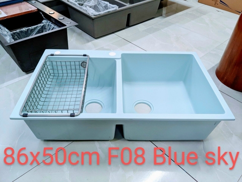 Chậu Rửa Chén Đá 2 Hộc Lệch Australia T8650-F07 Blue