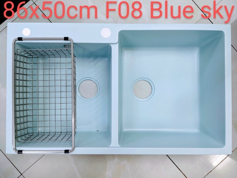 Chậu Rửa Chén Đá 2 Hộc Lệch Australia T8650-F07 Blue