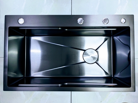 Chậu Rửa Chén 1 Hộc Inox Phủ Nano Xám 7545DT