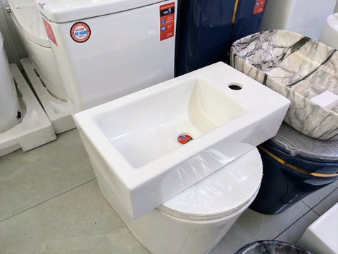 Chậu Lavabo Treo Tường kích thước nhỏ gọn ( có thể gắn góc tường bên phải )