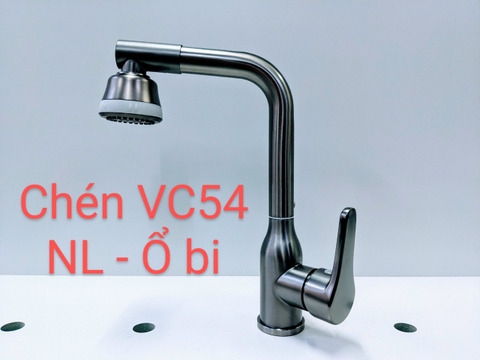 Vòi rửa chén nóng lạnh  inox 304 sơn tỉnh điện màu đen xoay ổ bi 360 độ LANKA