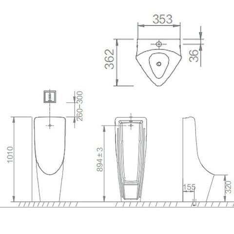 BỒN TIỂU NAM Tiểu cảm ứng đặt sàn 9000E (đã bao gồm bộ xã cảm ứng) LANKA